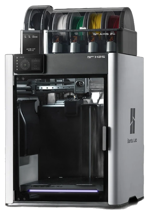Bambu Lab H2S FDM printer with AMS material system