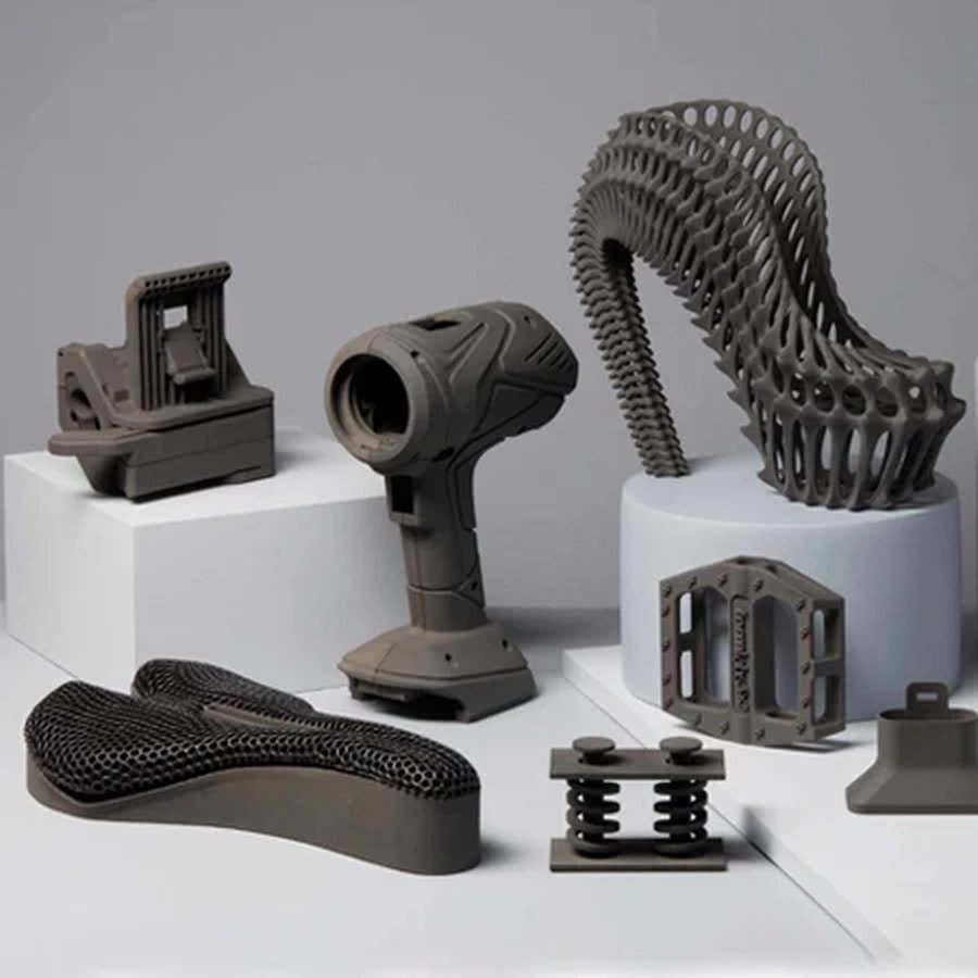 Nylon parts printed on the SLS powder-bed platform