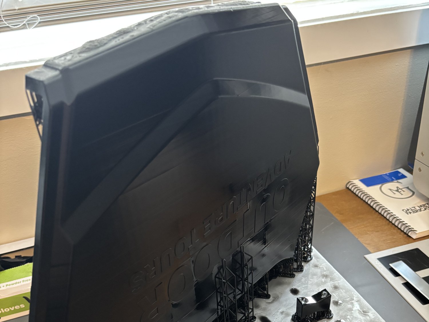 Large SLA enclosure off the build plate