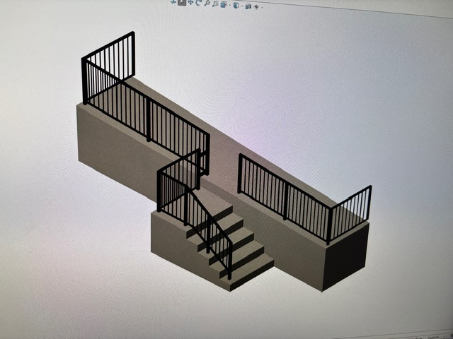 Staircase & Railing — CAD Drawing