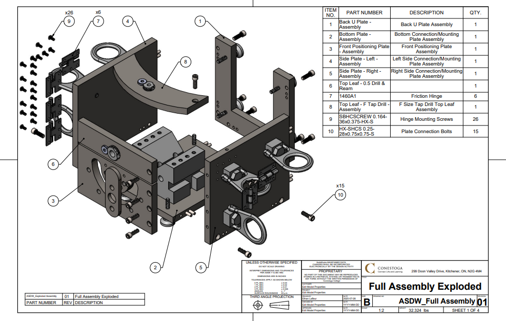 Full Assembly Exploded CAD Drawing